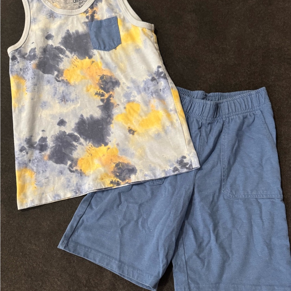 OshKosh B'gosh Tie-Dye Top and Blue Shorts Set